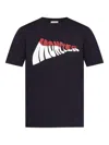 Moncler Crewneck Graphic Print Short Sleeves T-shirt In Blue