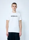 Moncler Men Logo Print T-shirt In Off White