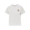 Moncler White Cotton Logo T-shirt In Red