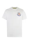 Moncler Natural White Cotton Short Sleeves T-shirt In White