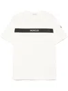 Moncler T-shirt In Cotone Con Logo Gommato In White