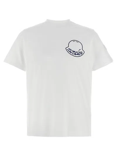 Moncler Printed T-shirt In Cotton In White