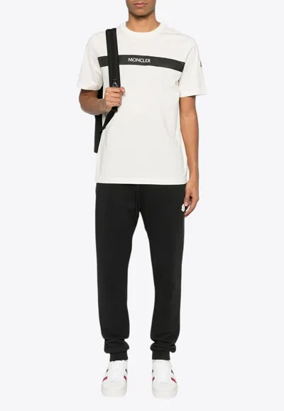 Moncler Logo Print T-shirt In White