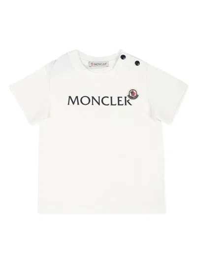 Moncler Cotton Jersey Logo T-shirt In White