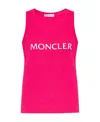 Moncler Logo-print Cotton-blend Tank Top In Red