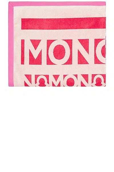 Moncler Logo Print Towel In Pink