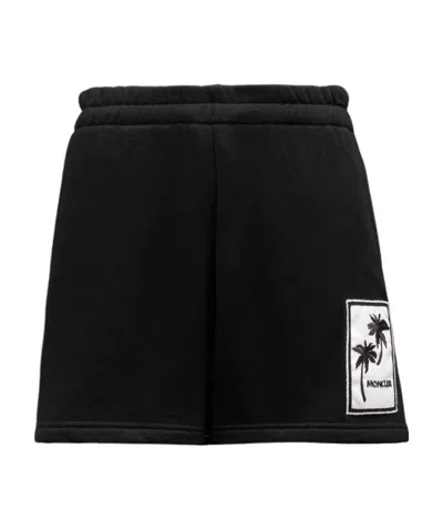 Moncler Logo-print Track Shorts In Black