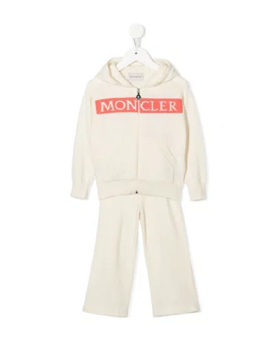 Moncler Logo-print Virgin-wool Tracksuit In White
