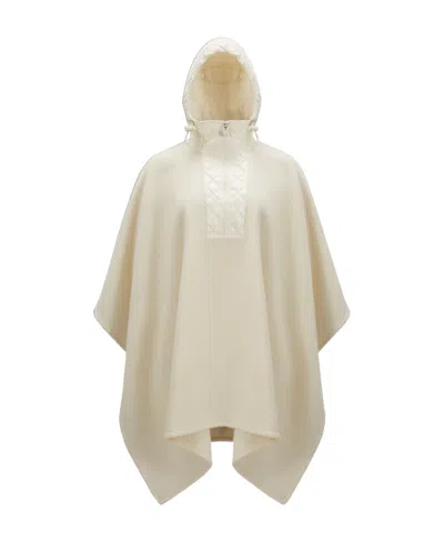 Moncler Logo-print Wool Cape In White