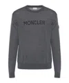 Moncler Logo-print Wool Jumper In Gray