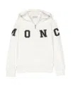 Moncler Logo-print Zip-up Hoodie In White