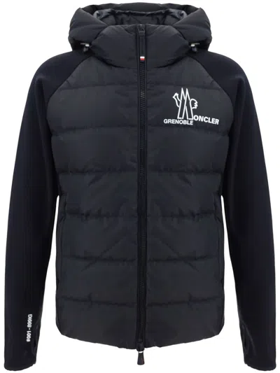 Moncler Polartec Tech Blend Down Zip-up Cardigan In Black