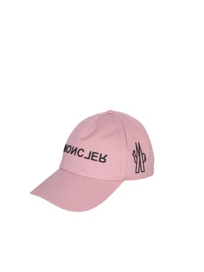 Moncler Logo Printed Cap In Pink