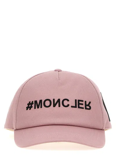 Moncler Logo Printed Cap In Pink
