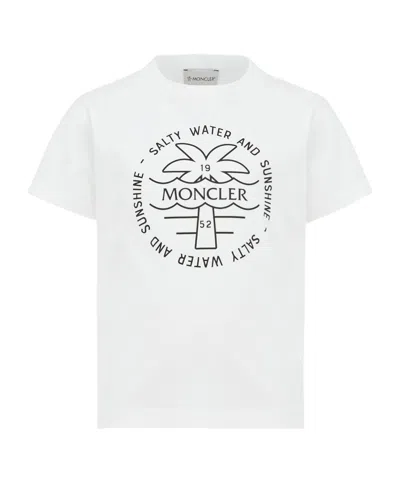 Moncler Logo-printed Cotton T-shirt In White