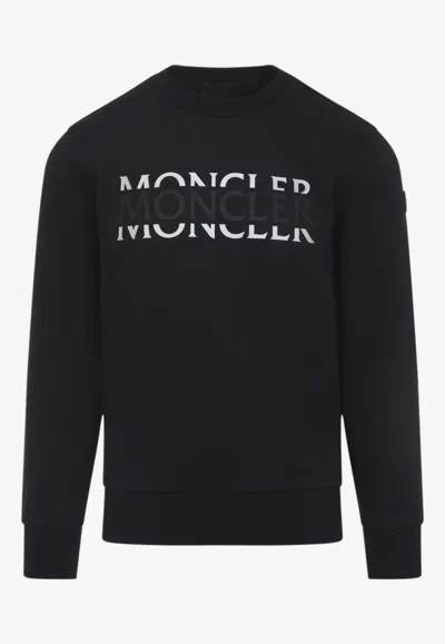 Moncler Logo-printed Crewneck Sweatshirt In Black