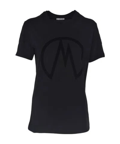 Moncler Logo Printed T-shirt In Black