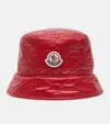 Moncler Diamond Quilted Nylon Bucket Hat In Red