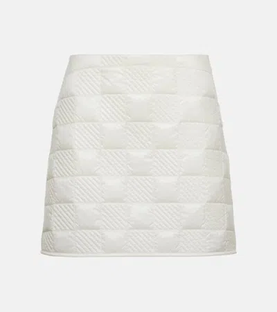 Moncler Quilted Mini Skirt With Mini Length In Beige