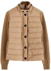 MONCLER MONCLER LOGO QUILTED SHELL AND WOOL-BLEND CARDIGAN