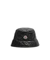 Moncler Logo Quilted Shell Bucket Hat In Neutral