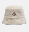 Moncler Logo Reversible Teddy Bucket Hat In Neutral