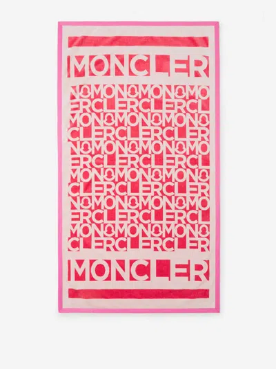 Moncler Logo Reversible Towel In Red