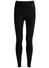 Moncler Brand-embossed Slim-fit High-rise Stretch-woven Leggings In Black