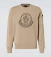 Moncler Blurred Logo Graphic Sweatshirt In Sand Beige
