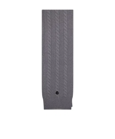 Moncler Logo Scarf In Gray