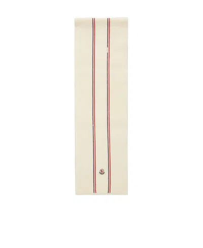 Moncler Logo Scarf In White
