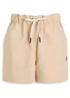 Moncler Grenoble Shorts With Logo Patch In Neutral