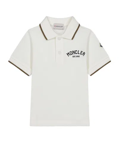 Moncler Kids' Logo Short Sleeve Polo Shirt In White