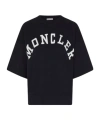 Moncler Woman T-shirt Midnight Blue Size M Cotton In Black