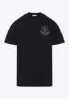 Moncler Logo Embroidered Crew Neck T-shirt Patch In Black