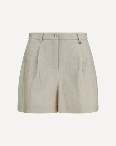 Moncler Logo Shorts In Beige