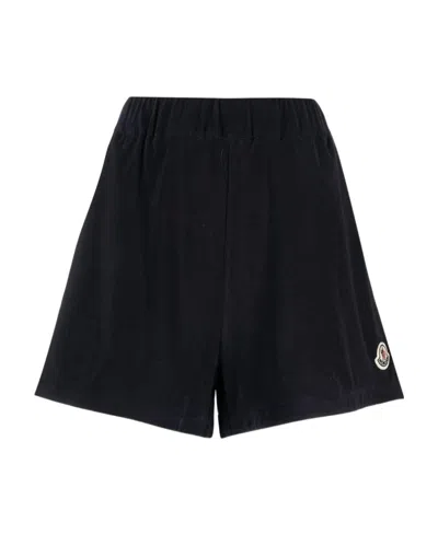 Moncler Logo Shorts In Navy