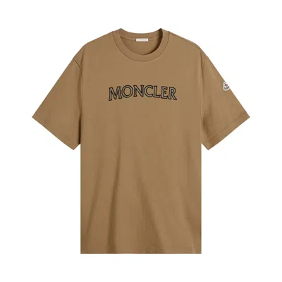 Pre-owned Moncler Logo Short-sleeve T-shirt 'deep Yellow Olive' | Men's Size Xl