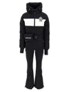 Moncler Down-filled Ski Suit In White/black