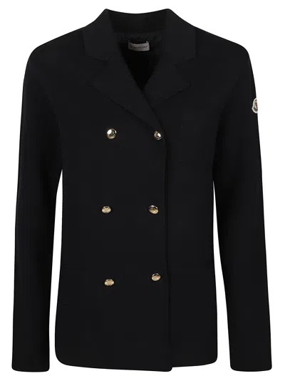 Moncler Logo Sleeve Double-breasted Jacket In Non Definito
