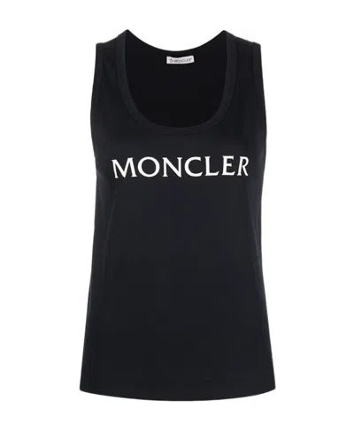 Moncler Logo Sleeveless Vest In Blue