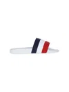 Moncler Basile Embossed Sliders In White