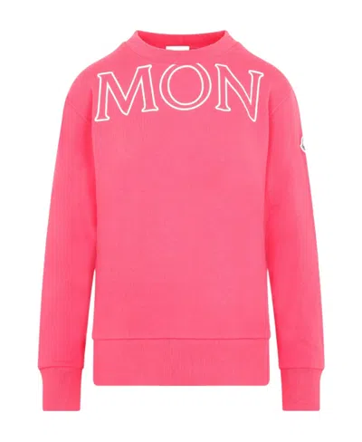 Moncler Logo Sports Sweater In Pink