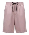 Moncler Logo Sticker Shorts In Pink