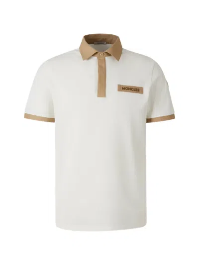 Moncler Logo-stitched Polo Shirt In White
