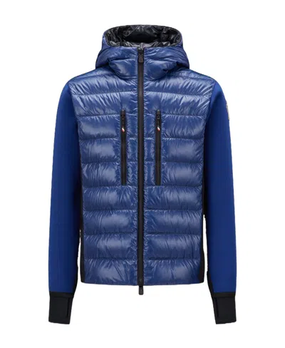Moncler Logo Stitching Quilted Down Jacket In Blue