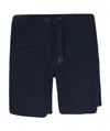 Moncler Men's Crinkled Swim Shorts In Blue