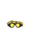 Moncler Logo-strap Round Sunglasses In Yellow