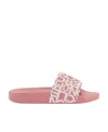 Moncler Round Toeline Open Toe Flat Sole Slides In Pink