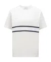 Moncler Logo-stripe Cotton T-shirt In White